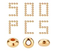 CREATCABIN 1 Scatola 500 Pezzi 18k Placcato Oro Tondo Distanziatore Perline per La Creazione di Gioielli in Ottone Dorato Perline Rondelle per Bracciale Collana Orecchino Creazione Artigianato