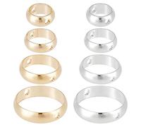 CREATCABIN 1 Scatola 64 Pezzi 4mensioni 2 Colori Cerchio Rotondo Cornice Perline 2 Foristanziali Ottone Connettore 925 Argento Placcato in Ottone per Orecchini Bracciale Collana Creazione Gioielli