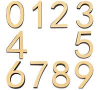 CREATCABIN 10 Pezzi Cassetta Postale Numeri 3 Pollici Porta Autoadesiva Numeri Civici Numeri Indirizzo Stradali Adesivi per Casa Stanza Fuori, 0 a 9 (Oro)