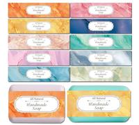 CREATCABIN 100 Pezzo Nastro Carta da Imballaggio Sapone 10 Stili Involucro Sapone Co ture Verticali Sapone in Marmo Membrana Tettoriale Forniture Imballaggio Sapone Fatto A Mano Negozio 5x21cm