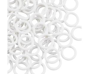 CREATCABIN 100 pz Anelli Tende Romane Bianche Anelli A O Anelli in Plastica 15mm Tende Romane e caffè Gancio Circolare Strumento Artigianale Ferramenta Tende Fai Te Borsa Seggiolino Manuale 15.5mm