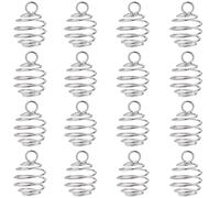 CREATCABIN 100 pz Ciondoli A Gabbia A Spirale con Perline Pendenti con Sfera A Molla Cava Ciondoli Argento Rotondo In Acciaio Inossidabile con Foro per Creazione di Gioielli Forniture Fai Da Te 11x8mm
