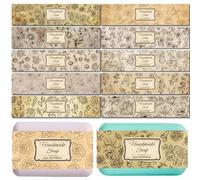 CREATCABIN 100 pz. Confezione Sapone 10 Stili Nastro Carta Sapone Motivo Floreale Vintage Etichette Verticali Sapone Fascette Forniture Imballaggio Saponette Fatte A Mano Confezioni Regalo 5x21cm