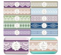 CREATCABIN 100 pz Involucro Carta Sapone 10 Stili Retro Pizzo Sapone Avvolgimento Verticale Nastro Etichette Co Tine Membrana Tectorial fezione Regalo Forniture Artigianato Roba Sapone 5x21cm