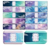 CREATCABIN 100 pz. Involucro Sapone 10 Stili Cielo Stellato Arte Carta Sapone Nastro Avvolgente Verticale Etichette Sapone Maniche Coperture Fasce Etichette Forniture Imballaggio Saponette 5x21cm