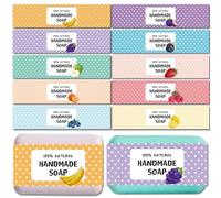 CREATCABIN 100 pz Involucro Sapone 10 Stili Macchie Frutta Nastro Avvolgente Sapone Co ture Verticali Etichette Sapone Membrana Tettoriale Saponette Fatte A Mano Forniture Imballaggio Roba 5x21cm