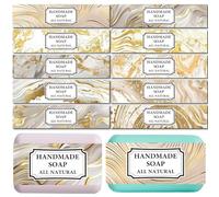 CREATCABIN 100 pz. Involucro Sapone 10 Stili Oro Marmorizzato Arte Sapone Carta Avvolgente Nastro Verticale Sapone Etichette Maniche Coperture Fascia Etichetta Imballaggio Forniture Saponette 5x21cm