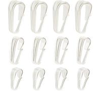 CREATCABIN 12 Pz 3 Dimensioni Snap On Bails 925 Sterling Silver Pinch Bails Hook Clip Chiusura Ciondolo Chiusura Charms Perline Connettori Accessori Bulk per Creazione di Gioielli Fai da Te 7~8~9mm