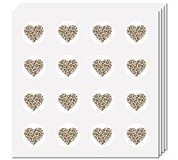 CREATCABIN 128 pezzo di Adesivi A Forma di Cuore Leopardato, Autoadesivi Impermeabili, Rotondi, Adesivi Sfusi per Scrapbooking, Bottiglie D'Acqua, Laptop, Bagagli, Tazza, Diario Del Computer 2.5x2.5cm
