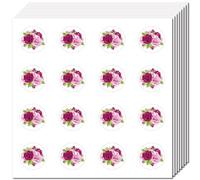 CREATCABIN 128 pz 8 Fogli Adesivi Rosa Adesivi Piccoli Fiori Sfusi Autoadesivi Impermeabili Piante in Plastica Decorazione Decalcomanie Adesivi Pianificatore per Scrapbooking Buste Journaling 2.5cm