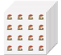 CREATCABIN 128 pz Adesivi Fungo Rosso Adesivo Cartone Animato Im meabile Autoadesivo Bulk Planner Paster Decori Decalcomania Vintage Fai da Te Scrapbooking Biglietto D'Invito Busta 2.5x2.5cm