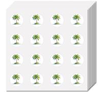 CREATCABIN 128 pz. Adesivi Palme Piccoli Adesivi Alberi da 0.98 Pollici Autoadesivi Impermeabili Rotondi A Pois Etichette Adesive Scrapbooking Decorazioni Estive Artigianato Calendari 2.5x2.5cm