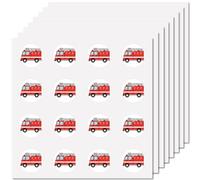 CREATCABIN 128 pz Adesivo Autoadesiva Autopompa dei Pompieri Decalcomanie per Veicoli di Soccorso Cartoon Adesivi in Vinile Impermeabili Camion dei Pompieri Adesivi Rotondi Bulk per Bici 2.5x2.5cm