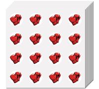 CREATCABIN 128 pz. Adesivo Guantoni Boxe Adesivo Rosso Sfuso Scrapbooking Adesivi Autoadesivi Impermeabili Piccoli A Pois Rotondi Regali Pugili Cheerleader Studenti Aula Bottiglia d'Acqua 2.5x2.5cm