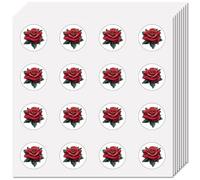 CREATCABIN 128 pz Adesivo Rosa Adesivo Fiore Rosso Bulk Scrapbooking Autoadesivo Impermeabile Piccolo Rotondo Punti Adesivi Planner Regali Studenti Aula Decorazioni Bottiglie d'Acqua 2.5x2.5cm