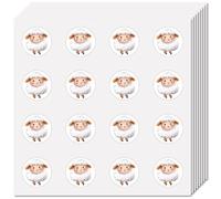 CREATCABIN 128 pz Mini Adesivi A Forma Pecora Piccoli Adesivi per Studenti 2.5x2.5cm in Plastica Autoadesivi Animali Fattoria Agnello Decalcomanie per Bomboniere Forniture Album Decorazioni Regali