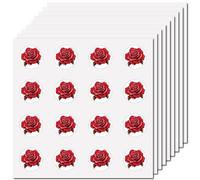 CREATCABIN 128 pz Rosa Rossa Adesivi Rotondi Vinile Im meabile Autoadesivo Fiore Decalcomanie Cartone Animato Decorazioni Sfuse Biglietti D'Invito Fai da Te Scrapbooking Buste 2.5x2.5cm