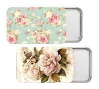 CREATCABIN 2 confezione Filo Interdentale Portatile Custodia Ricaricabile Viaggio Porta-Filo Interdentale Dispenser Organizer Copero Scorrevole Confezione Regalo per Bastoncini 8 x 5 x 1.5cm