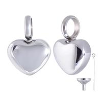 CREATCABIN 2 Pezzo Piccolo Cuore Urna Collana per Ceneri Gioielli Cremazione per Donne Acciaio Inox Ciondolo Commemorativo Portacenere Animali Domestici Ciondolo Commemorativo 16.5×12mm