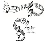 CREATCABIN 2 pz Adesivo Parete Note Musicali Decorazione Stanza della Musica Adesivo Murale in Vinile Rimovibile Adesivo Notazione Musicale Carta Parati Adesivi Estetici Decorazione 60.6x25.1cm