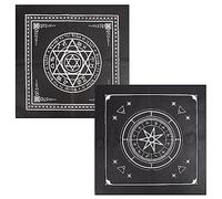 CREATCABIN 2 Pz Altare Panno Pentagramma Stella Celeste Mazzo di Tarocchi Arazzo Spirituale Tovaglia Potere Panno Sacro Astrologia per Divinazione Premium Forniture di Stregoneria Pagan 50cm