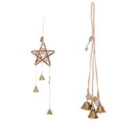 CREATCABIN 2 pz. Campanelle da Strega Protezione Ganci Pomelli Porte Campanelle A Vento da Strega Ghirlanda Fatta A Mano Appesa Stregoneria Wicca Forniture Campanelle A Vento Magiche Campana Vintage