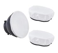 CREATCABIN 2 pz. Diffusore Luce Copri Lampada Paralume Morbido Bianco Riflettore Paralume Rotondo Diffusore Tessuto per Studio Fotografico Stroboscopio Riflettori Standard Flash 420mm