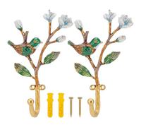 CREATCABIN 2 pz. Ganci Parete Vintage A Forma Uccello Ganci Decorativi Vintage Chiavi Fermatende Uccelli 3D Stile retrò in Metallo Appendere Cappotti Borse Chiavi Cappelli Ganci Parete 16.5x10.8cm