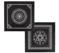 CREATCABIN 2 Pz Panno Altare Sole Pentagramma Costellazione Celeste Mazzo di Carte dei Tarocchi Arazzo Spirituale Tovaglia Potere Panno Sacro Astrologia per Divinazione Pendolo Forniture per 50cm