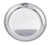 CREATCABIN 2 pz Piatto Rotondo Piatto Portagioie Acciaio Inox Vassoio Portaoggetti Decorativo Metallo Organizer Bagno Lavabo Ripiani Cosmetici Campeggio All'Aperto Snack Piatto Insalata 10x10cm