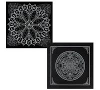 CREATCABIN 2 pz Rune Vichinghe Tarocchi Panno Esagramma Panno Altare Mazzo di Tarocchi Arazzo Spirituale Sacro Astrologia Stoffa Protezione Carte per Divinazione Stregoneria Regalo Pagano 49.5x49.5cm