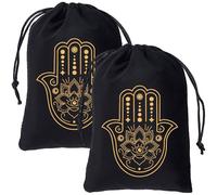 CREATCABIN 2 pz. Sacchetti Carte dei Tarocchi Sacchetti Coulisse Porta Carte dei Tarocchi Sacchetti Velluto Riporre I Tarocchi Sacchetti Palma Nera Sacchetti Gioielli Tarocchi Cristalli 13x18cm