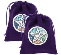 CREATCABIN 2 pz Sacchetti Tarocchi Sacchetti in Velluto Coulisse Porta Dadi Carte dei Tarocchi Sacchetti Riporre Mazzi Tarocchi Sacchetti Avvolgere Pentagrammi A Stella Viola Sacchetti 12.5x15cm