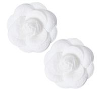 CREATCABIN 2 pz Spille A Forma Fiore Camelia Bianca Spille per Capelli A Forma Fiore Graziose Spille Raso Fiori Tessuto per Scialli per Donne Cappelli Vestiti Accessori Gioielli Feste 6.8cm