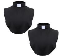 CREATCABIN 2 pz Unisex Nero Colletto Clergy Finto Staccabile Colletto Finto Clericale Bavaglino Colletto Clergyman Dickey Prete Linguetta Colletto Camicia Fascia Collo Intero Accessori 36.5 x 38cm