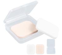 CREATCABIN 2 spugna Da Trucco Quadrata 1 custodie Da Viaggio Pad In Schiuma Quadrata Fondotinta Spugnetta Compatta Il Viso Donne Tutti I Tipi Pelle Bagnato e Asciutto Doppio Uso Rosa e Bianco 55*45mm
