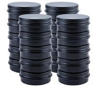 CREATCABIN 20 Barattolo Latta Alluminio 1 Once Rotondo Metallo 30 ml Nero Ricaricabile A Prova Perdite Contenitore per Bottiglie Coperchio A Vite per Cosmetici Balsamo per Labbra Crema Lozione