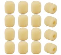 CREATCABIN 20 pz. Copri Microfono per Cuffie Copri Microfono Schiuma Piccola Mini Spugna Ovale Bianco Antico Morbida Schiuma Paravento Scudo per Bavero Manicotti Protettivi per Vari Tipi Microfono