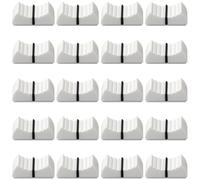 CREATCABIN 20 pz. Potenziometro Mixer Fader Pulsante Piatto in Plastica Console Audio Slider Mixer Fader Manopole Albero Ricambio Piatto Audio (Bianco) 2.4×1.1×1.2cm