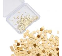 CREATCABIN 200 pz Chip di Saldatura in Ottone Placcato Oro 24K Flusso per Gioielli Pretagliato Piccolo Ultra Low Temp Facile Saldatura Quadrato per Gioielli Fai da Te Riparazione Saldatura 2x2mm