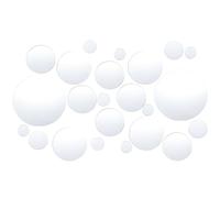 CREATCABIN 32 pz 6 Dimensioni Adesivi Specchi Parete Rotondi Adesivi Specchi in Acrilico Argento Autoadesivi Rimovibili Cerchi Decorativi Piastrelle Fogli Decalcomanie Impostazione Bagno 15x10x0.1cm