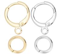 CREATCABIN 36 pz Kit La Creazione Orecchini in Ottone 18k Ganci Orecchini A Leva Passante Appendere Parti Ricambio Orecchini Anelli Congiunzione Aperti in Acciaio Inossidabile Forniture 14.7x11.7mm