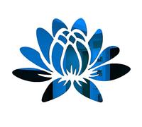 CREATCABIN 3D Loto Acrilico Specchio Fiore Wall Sticker Wall Art Autoadesivi Rimovibili Eco-Friendly Stickers Murali per Casa Camera da Letto Soggiorno Bagno Decorazione 13.7 x 9.8 Pollici, Blu