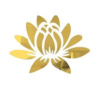CREATCABIN 3D Specchio Acrilico Fiore di Loto Wall Sticker Wall Art Decalcomanie Autoadesivo Rimovibile Eco-Friendly per La Casa Camera da Letto Soggiorno Bagno Decorazione 13.7 x 9.8 Pollici