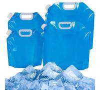 CREATCABIN 4 Confezione 5L 10L Contenitore Acqua Borsa Gratuita Sacchetti Bagno Ghiaccio Borsa La Conservazione dell'Acqua Portatile Anti-Perdita Brocca Plastica Trasparente Congelabile Accessori