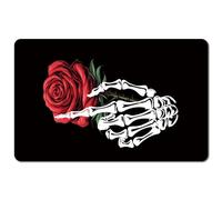 CREATCABIN 4 Foglio 4 Stili Adesivi Carte Credito Scheletri Halloween Carte Skin PVC Plastica Autoadesiva Impermeabile Rimovibile Rosa Teschio Protezioni Pellicola Decalcomania Trasporto 8.6x5.4cm