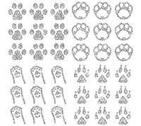 CREATCABIN 4 Foglio Stampa Piccola Zampa Strass Decalcomania Termoadesiva Animali Domestici Termoadesivi Toppe Termoadesive Decalcomanie Applicazioni A Caldo Trasferimento di Calore Glitter 10x10cm