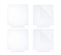CREATCABIN 4 Pezzi Foglio Acrilico Plexiglass Cast Trasparente Pannello Quadrato 4mm di Spessore Plastica Pannello di Vetro per Base Luce LED, Segni, Progetti di Visualizzazione Fai Da Te, Mestiere