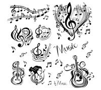 CREATCABIN 4 pz Adesivi Murali Note Musicali Adesivi Murali In Vinile Murales Musica Decorazione Murale Decalcomanie Impermeabili Autoadesivi Simboli Musicali Adesivi Decorazione Casa Arte 20x29cm