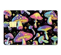 CREATCABIN 4 pz Adesivo per Carte di Credito A Forma di Fungo Adesivo per Carte di Debito Sottile per Carte di Credito Decorazione Protezione Rimovibile Previene I Graffi Regalo per Amici 18.6x13.7cm